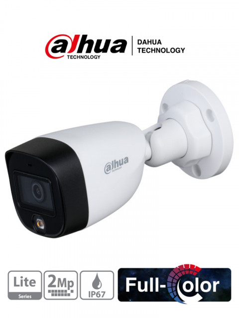 CAMARA DAHUA HAC-HFW1209C-LED BULLET 1080P FULL COLOR 2.8MM LUZ BLANCA 20MTS STARLIGHT IP67 DHT0290021 - Código: DHT0290021 | Compra en Guadalajara